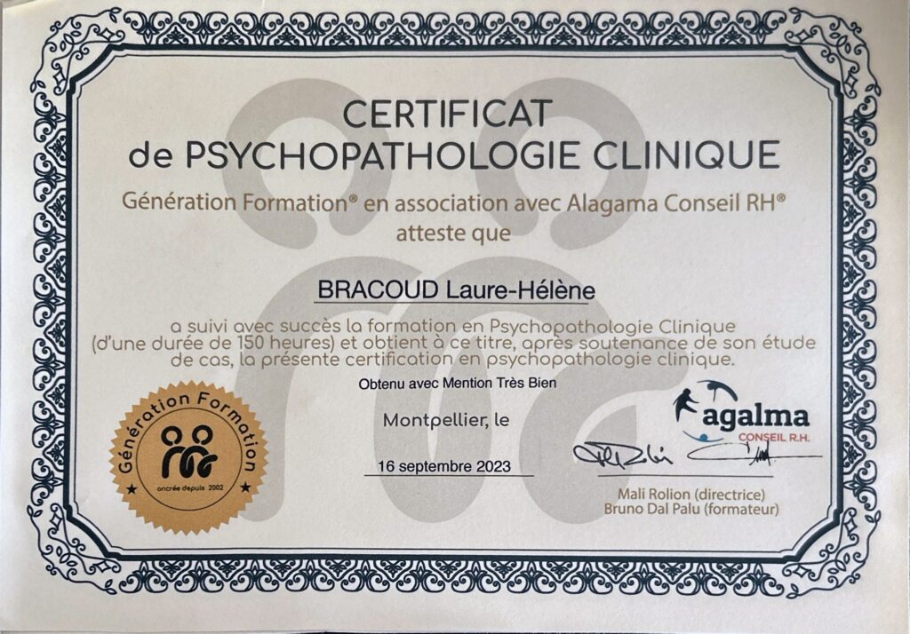 Certificat psychopathologie clinique 2023 2
